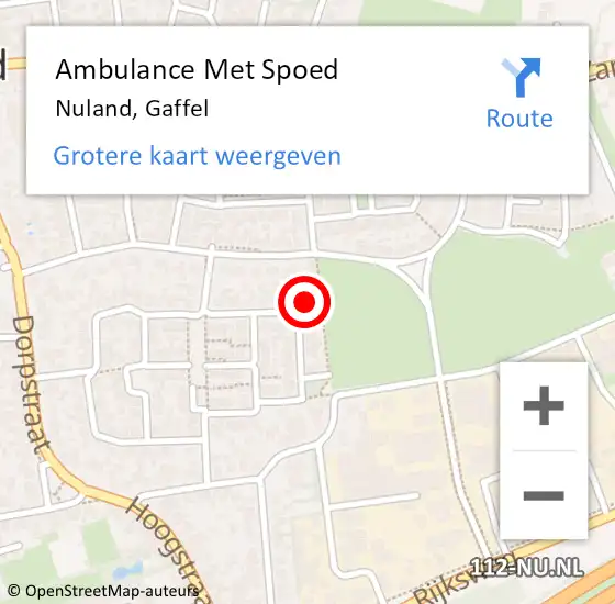 Locatie op kaart van de 112 melding: Ambulance Met Spoed Naar Nuland, Gaffel op 8 december 2017 10:31