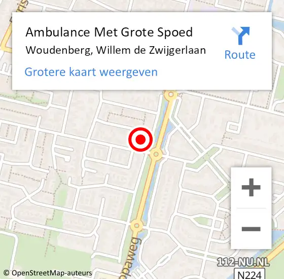 Locatie op kaart van de 112 melding: Ambulance Met Grote Spoed Naar Woudenberg, Willem de Zwijgerlaan op 8 december 2017 12:50