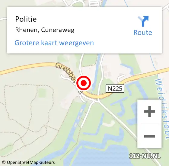 Locatie op kaart van de 112 melding: Politie Rhenen, Cuneraweg op 8 december 2017 13:20