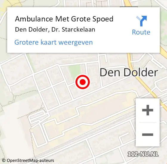 Locatie op kaart van de 112 melding: Ambulance Met Grote Spoed Naar Den Dolder, Dr. Starckelaan op 9 februari 2014 05:28