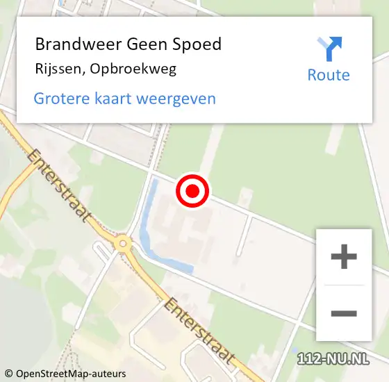 Locatie op kaart van de 112 melding: Brandweer Geen Spoed Naar Rijssen, Opbroekweg op 8 december 2017 22:35