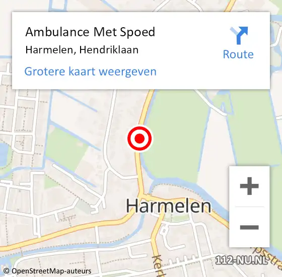 Locatie op kaart van de 112 melding: Ambulance Met Spoed Naar Harmelen, Hendriklaan op 8 december 2017 23:26