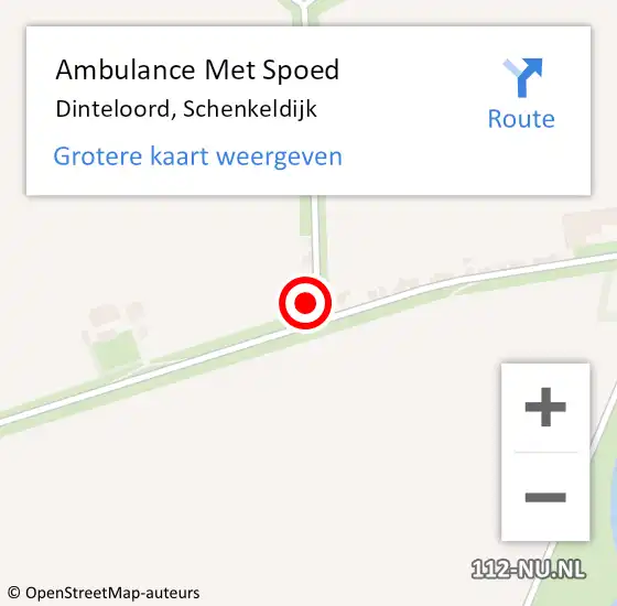 Locatie op kaart van de 112 melding: Ambulance Met Spoed Naar Dinteloord, Schenkeldijk op 9 december 2017 00:41