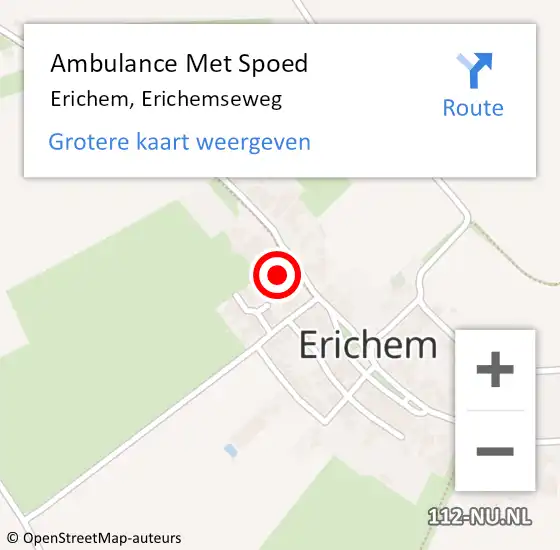 Locatie op kaart van de 112 melding: Ambulance Met Spoed Naar Erichem, Erichemseweg op 9 december 2017 02:49