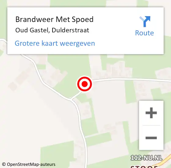 Locatie op kaart van de 112 melding: Brandweer Met Spoed Naar Oud Gastel, Dulderstraat op 9 december 2017 03:00