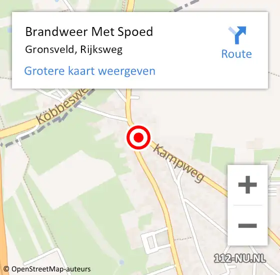 Locatie op kaart van de 112 melding: Brandweer Met Spoed Naar Gronsveld, Rijksweg op 9 december 2017 03:13