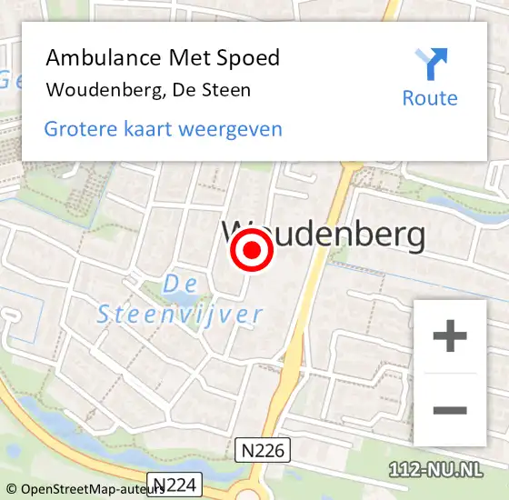 Locatie op kaart van de 112 melding: Ambulance Met Spoed Naar Woudenberg, De Steen op 9 december 2017 06:19