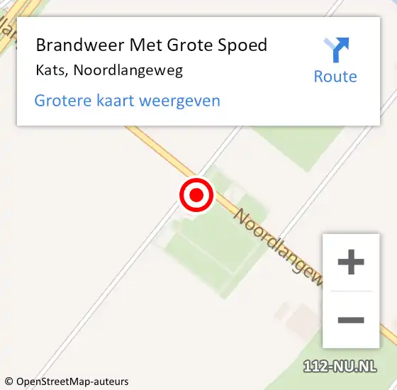 Locatie op kaart van de 112 melding: Brandweer Met Grote Spoed Naar Kats, Noordlangeweg op 9 december 2017 07:10