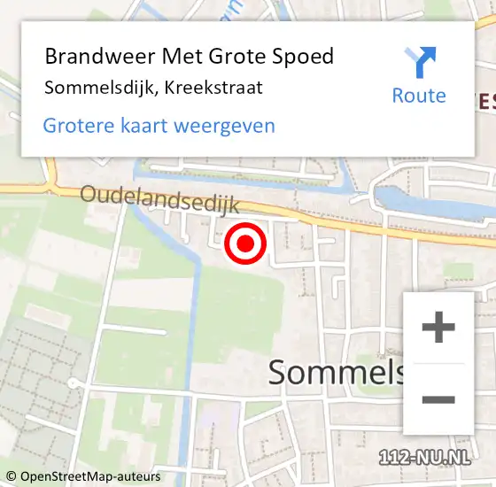 Locatie op kaart van de 112 melding: Brandweer Met Grote Spoed Naar Sommelsdijk, Kreekstraat op 9 februari 2014 08:44