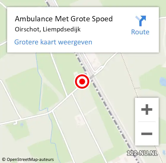 Locatie op kaart van de 112 melding: Ambulance Met Grote Spoed Naar Oirschot, Liempdsedijk op 9 december 2017 08:40