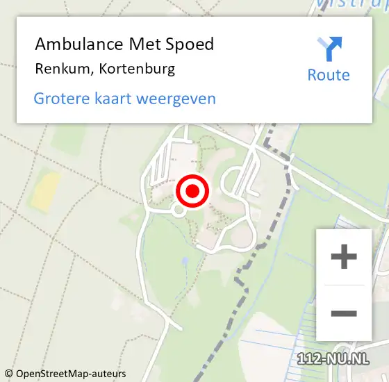 Locatie op kaart van de 112 melding: Ambulance Met Spoed Naar Renkum, Kortenburg op 9 december 2017 09:44