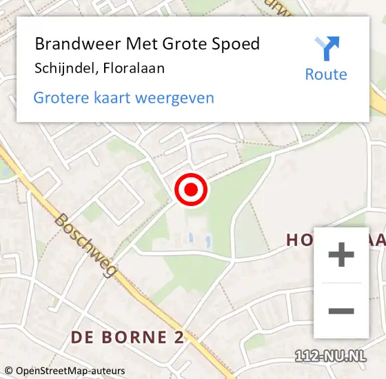 Locatie op kaart van de 112 melding: Brandweer Met Grote Spoed Naar Schijndel, Floralaan op 9 december 2017 11:01