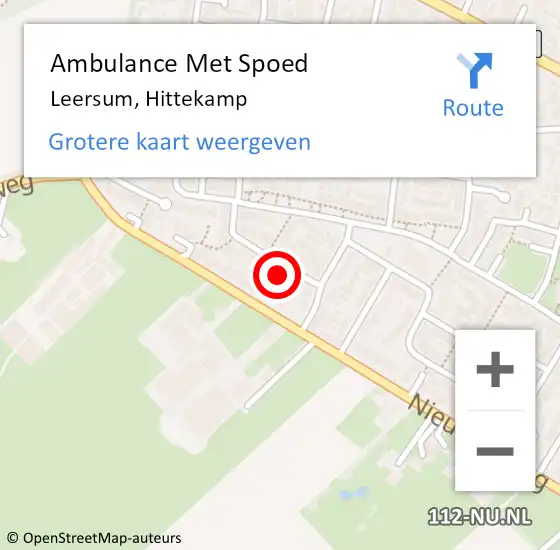 Locatie op kaart van de 112 melding: Ambulance Met Spoed Naar Leersum, Hittekamp op 9 december 2017 11:21