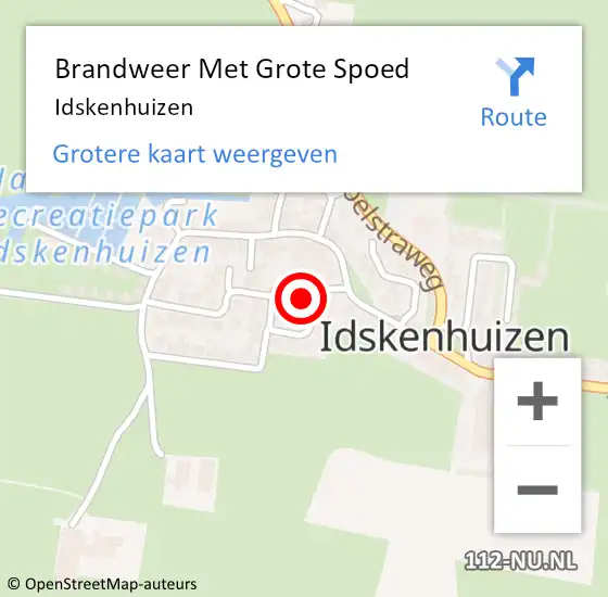 Locatie op kaart van de 112 melding: Brandweer Met Grote Spoed Naar Idskenhuizen op 9 december 2017 11:40