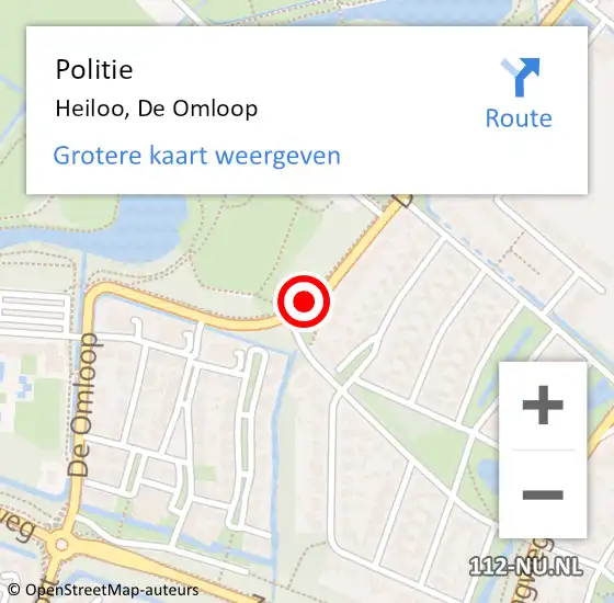 Locatie op kaart van de 112 melding: Politie Heiloo, De Omloop op 9 december 2017 13:25