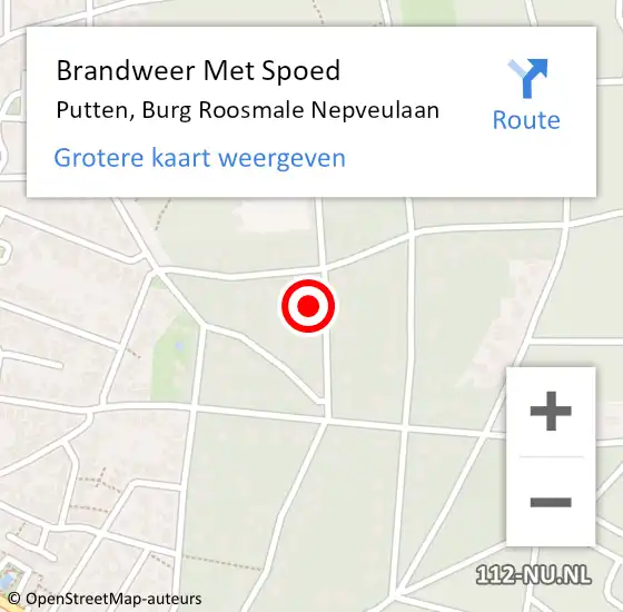 Locatie op kaart van de 112 melding: Brandweer Met Spoed Naar Putten, Burg Roosmale Nepveulaan op 9 december 2017 14:48