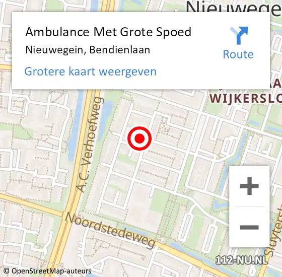 Locatie op kaart van de 112 melding: Ambulance Met Grote Spoed Naar Nieuwegein, Bendienlaan op 9 december 2017 15:00