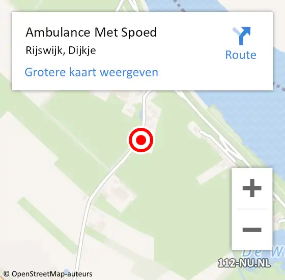 Locatie op kaart van de 112 melding: Ambulance Met Spoed Naar Rijswijk, Dijkje op 9 december 2017 15:18