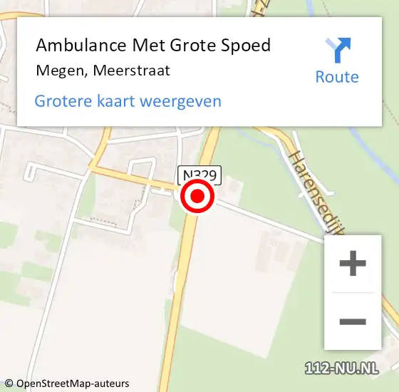 Locatie op kaart van de 112 melding: Ambulance Met Grote Spoed Naar Megen, Meerstraat op 9 december 2017 15:32