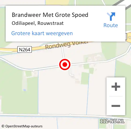 Locatie op kaart van de 112 melding: Brandweer Met Grote Spoed Naar Odiliapeel, Rouwstraat op 9 december 2017 17:49