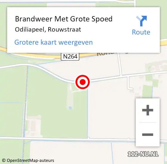 Locatie op kaart van de 112 melding: Brandweer Met Grote Spoed Naar Odiliapeel, Rouwstraat op 9 december 2017 17:52