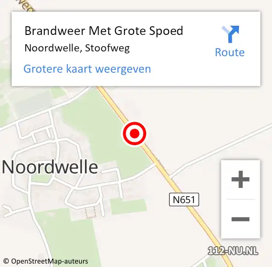 Locatie op kaart van de 112 melding: Brandweer Met Grote Spoed Naar Noordwelle, Stoofweg op 9 december 2017 18:01