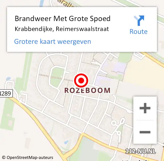 Locatie op kaart van de 112 melding: Brandweer Met Grote Spoed Naar Krabbendijke, Reimerswaalstraat op 9 december 2017 18:38