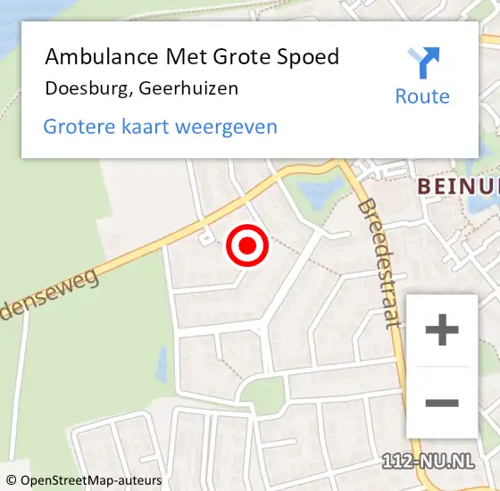 Locatie op kaart van de 112 melding: Ambulance Met Grote Spoed Naar Doesburg, Geerhuizen op 9 december 2017 20:20