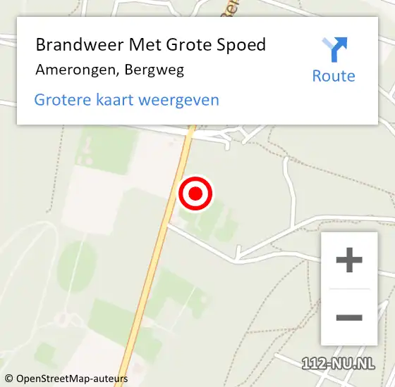 Locatie op kaart van de 112 melding: Brandweer Met Grote Spoed Naar Amerongen, Bergweg op 9 december 2017 21:52