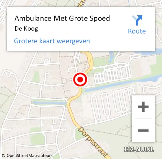Locatie op kaart van de 112 melding: Ambulance Met Grote Spoed Naar De Koog op 9 december 2017 21:54
