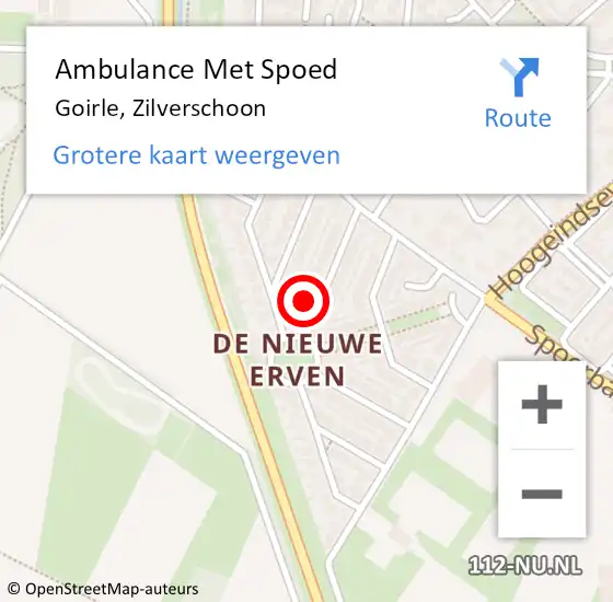 Locatie op kaart van de 112 melding: Ambulance Met Spoed Naar Goirle, Zilverschoon op 10 december 2017 01:06