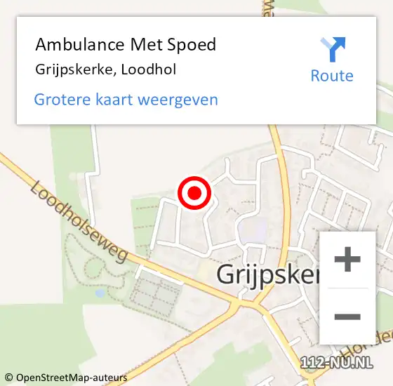 Locatie op kaart van de 112 melding: Ambulance Met Spoed Naar Grijpskerke, Loodhol op 10 december 2017 02:17