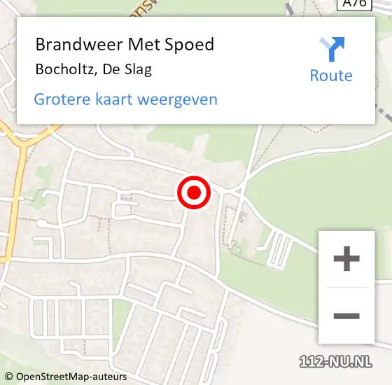 Locatie op kaart van de 112 melding: Brandweer Met Spoed Naar Bocholtz, De Slag op 10 december 2017 02:38