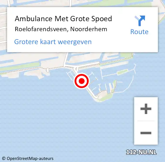 Locatie op kaart van de 112 melding: Ambulance Met Grote Spoed Naar Roelofarendsveen, Noorderhem op 10 december 2017 03:07