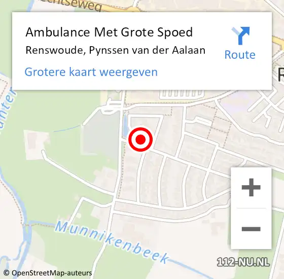 Locatie op kaart van de 112 melding: Ambulance Met Grote Spoed Naar Renswoude, Pynssen van der Aalaan op 10 december 2017 04:51