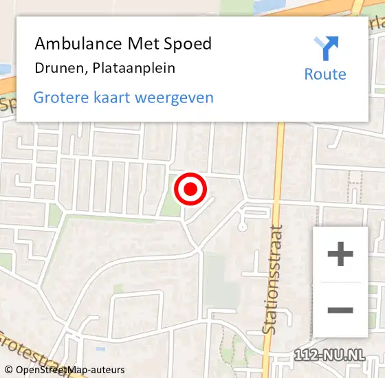 Locatie op kaart van de 112 melding: Ambulance Met Spoed Naar Drunen, Plataanplein op 10 december 2017 05:16