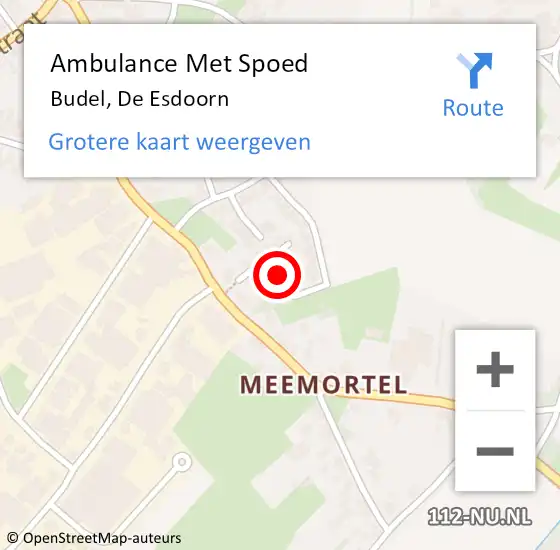 Locatie op kaart van de 112 melding: Ambulance Met Spoed Naar Budel, De Esdoorn op 10 december 2017 07:58