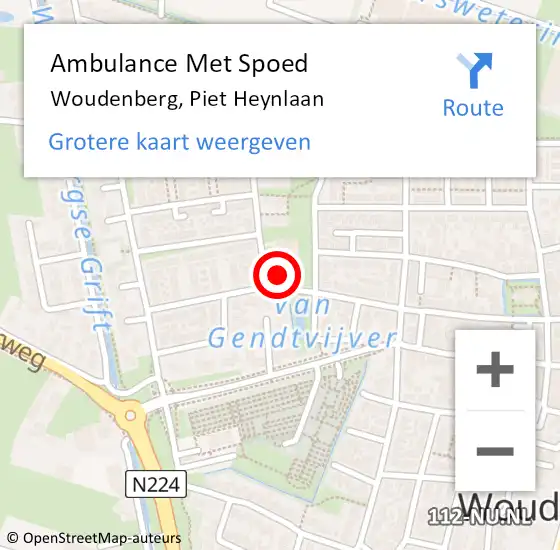 Locatie op kaart van de 112 melding: Ambulance Met Spoed Naar Woudenberg, Piet Heynlaan op 10 december 2017 08:30