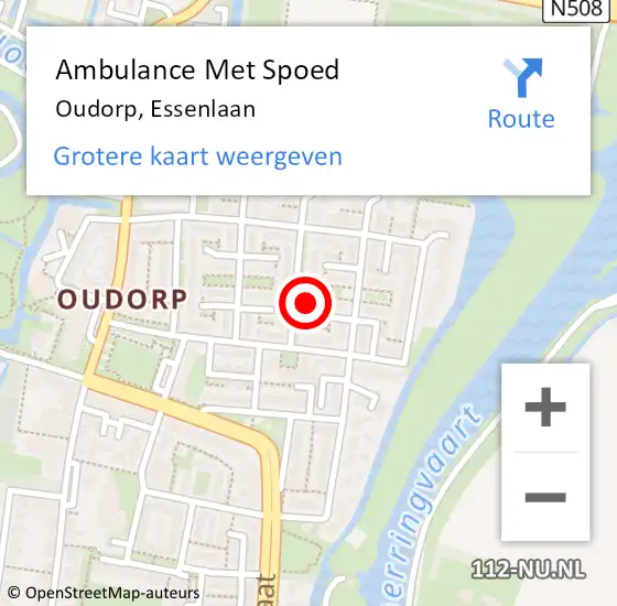 Locatie op kaart van de 112 melding: Ambulance Met Spoed Naar Oudorp, Essenlaan op 10 december 2017 09:56