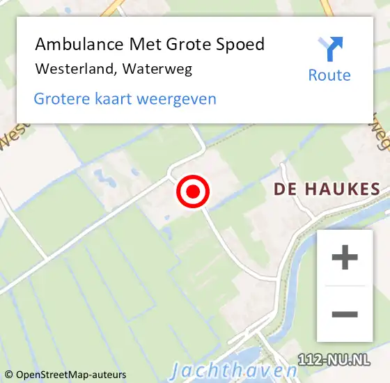 Locatie op kaart van de 112 melding: Ambulance Met Grote Spoed Naar Westerland, Waterweg op 10 december 2017 11:02