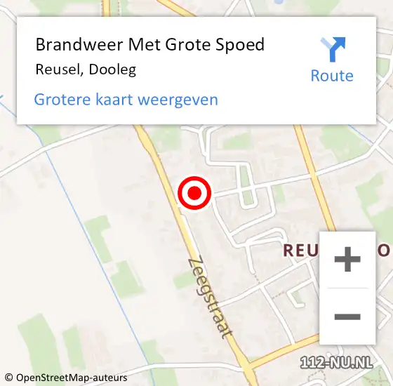 Locatie op kaart van de 112 melding: Brandweer Met Grote Spoed Naar Reusel, Dooleg op 10 december 2017 11:40