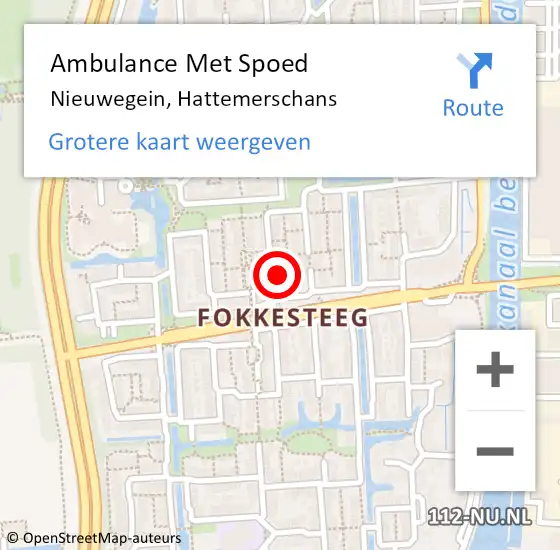 Locatie op kaart van de 112 melding: Ambulance Met Spoed Naar Nieuwegein, Hattemerschans op 10 december 2017 12:20