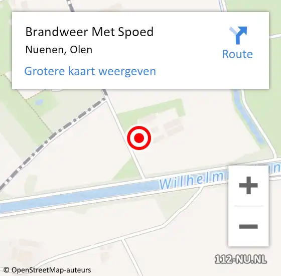 Locatie op kaart van de 112 melding: Brandweer Met Spoed Naar Nuenen, Olen op 10 december 2017 13:26