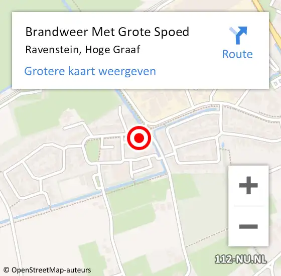 Locatie op kaart van de 112 melding: Brandweer Met Grote Spoed Naar Ravenstein, Hoge Graaf op 10 december 2017 13:55