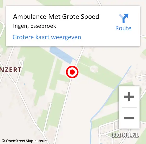 Locatie op kaart van de 112 melding: Ambulance Met Grote Spoed Naar Ingen, Essebroek op 10 december 2017 14:04