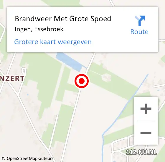 Locatie op kaart van de 112 melding: Brandweer Met Grote Spoed Naar Ingen, Essebroek op 10 december 2017 14:04