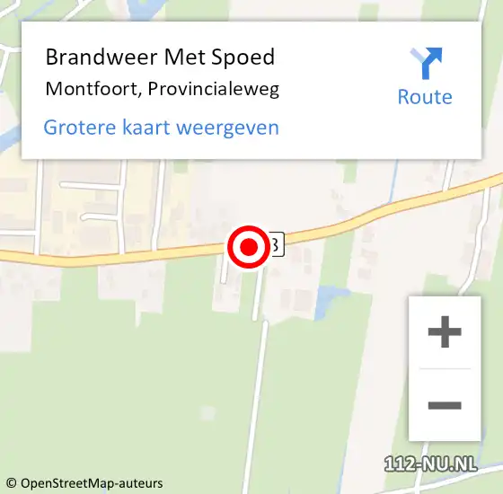 Locatie op kaart van de 112 melding: Brandweer Met Spoed Naar Montfoort, Provincialeweg op 10 december 2017 14:14