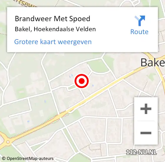 Locatie op kaart van de 112 melding: Brandweer Met Spoed Naar Bakel, Hoekendaalse Velden op 10 december 2017 15:01