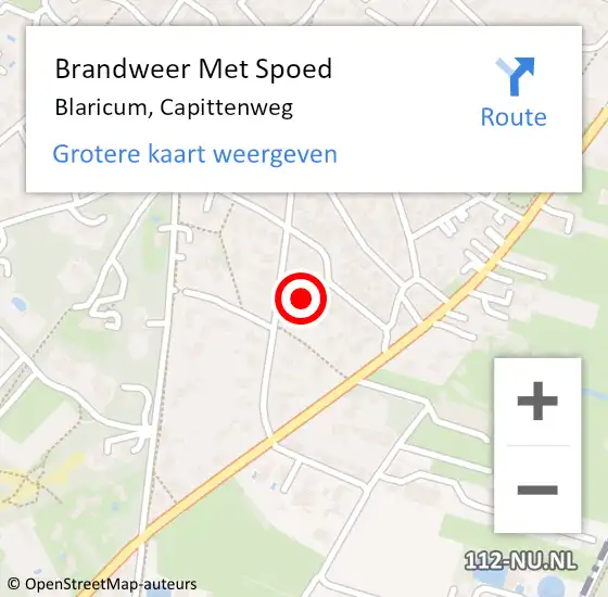 Locatie op kaart van de 112 melding: Brandweer Met Spoed Naar Blaricum, Capittenweg op 10 december 2017 15:30