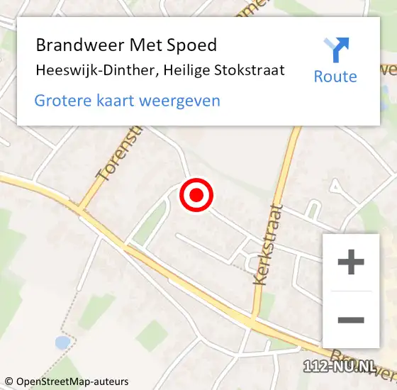 Locatie op kaart van de 112 melding: Brandweer Met Spoed Naar Heeswijk-Dinther, Heilige Stokstraat op 10 december 2017 15:35